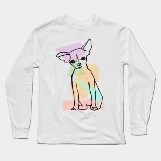 Pastel Deer Head Chihuahua Long Sleeve T-Shirt